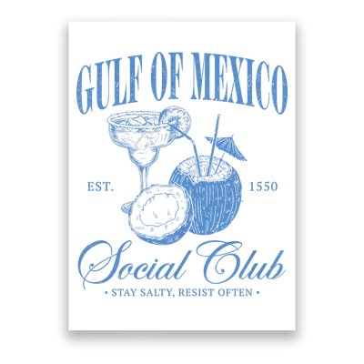 Gulf Of Mexico Vintage Gulf Of Mexico Social Club Est 1550 Poster