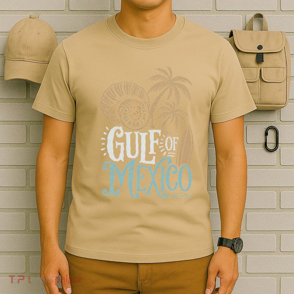 Gulf Of Mexico Gift Flag Beach Golfo De Mexico .Png T-Shirt