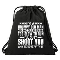 Grumpy Old Man Humorous Statement Drawstring Bag