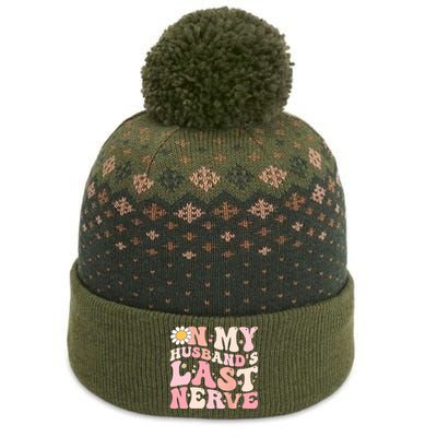 Groovy On My Husband's Last Nerve Women Mother's Day Wife The Baniff Cuffed Pom Beanie