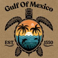 Gulf Of Mexico Turtle Est 1550 Gulf Of Mexico Cotton Canvas Backpack