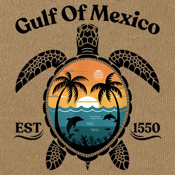 Gulf Of Mexico Turtle Est 1550 Gulf Of Mexico Cotton Canvas Backpack