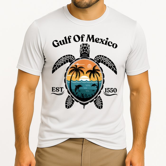 Gulf Of Mexico Turtle Est 1550 Gulf Of Mexico Cooling Performance Crew T-Shirt