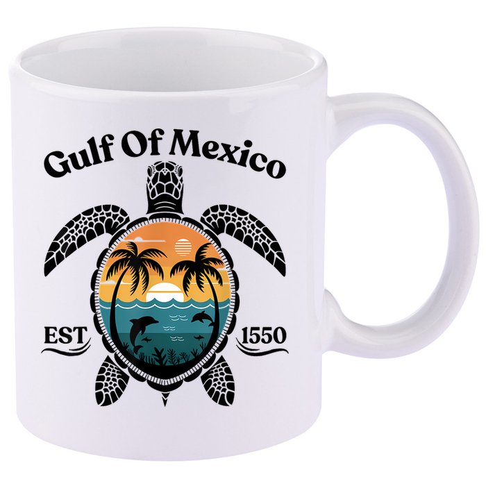 Gulf Of Mexico Turtle Est 1550 Gulf Of Mexico 11oz C Handle Ceramic Mug