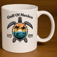 Gulf Of Mexico Turtle Est 1550 Gulf Of Mexico 11oz C Handle Ceramic Mug