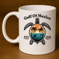 Gulf Of Mexico Turtle Est 1550 Gulf Of Mexico 11oz C Handle Ceramic Mug