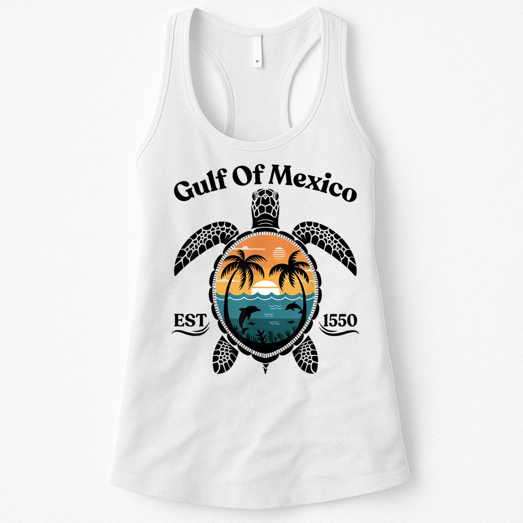 Gulf Of Mexico Turtle Est 1550 Gulf Of Mexico Womens Tank Top