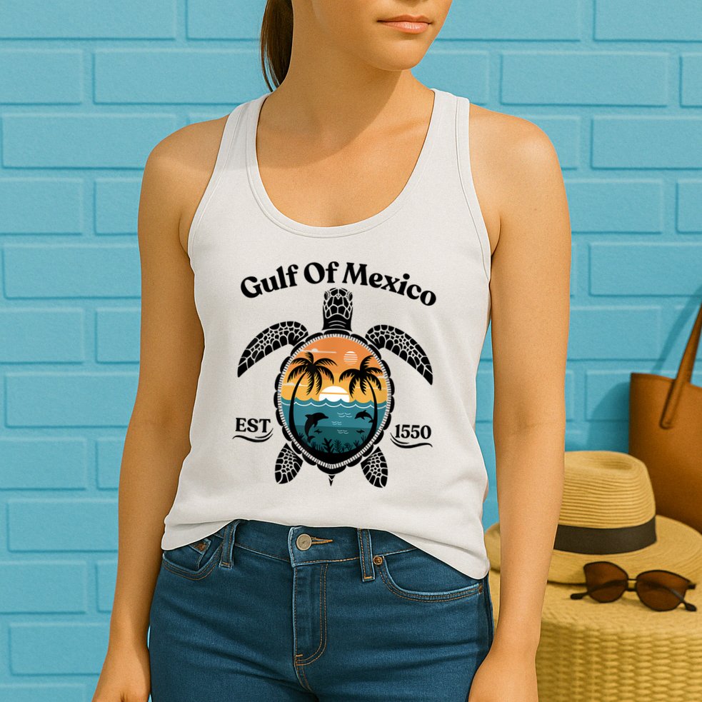 Gulf Of Mexico Turtle Est 1550 Gulf Of Mexico Womens Tank Top