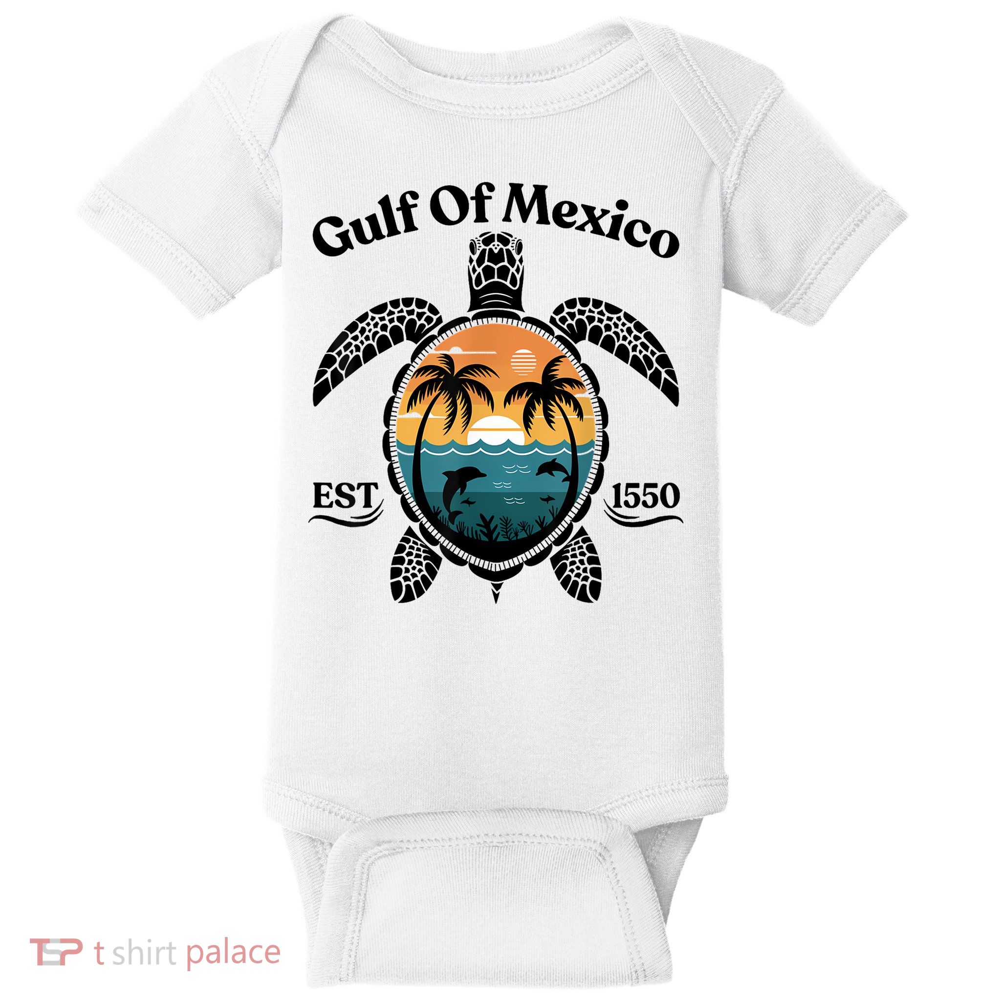 Gulf Of Mexico Turtle Est 1550 Gulf Of Mexico Baby Bodysuit