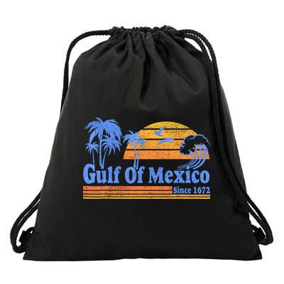 Gulf Of Mexico Since 1672 Retro Vintage Beach Drawstring Bag