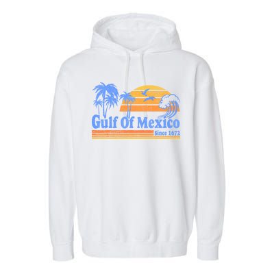 Gulf Of Mexico Since 1672 Retro Vintage Beach Garment-Dyed Fleece Hoodie