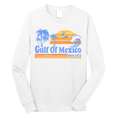 Gulf Of Mexico Since 1672 Retro Vintage Beach Long Sleeve Shirt