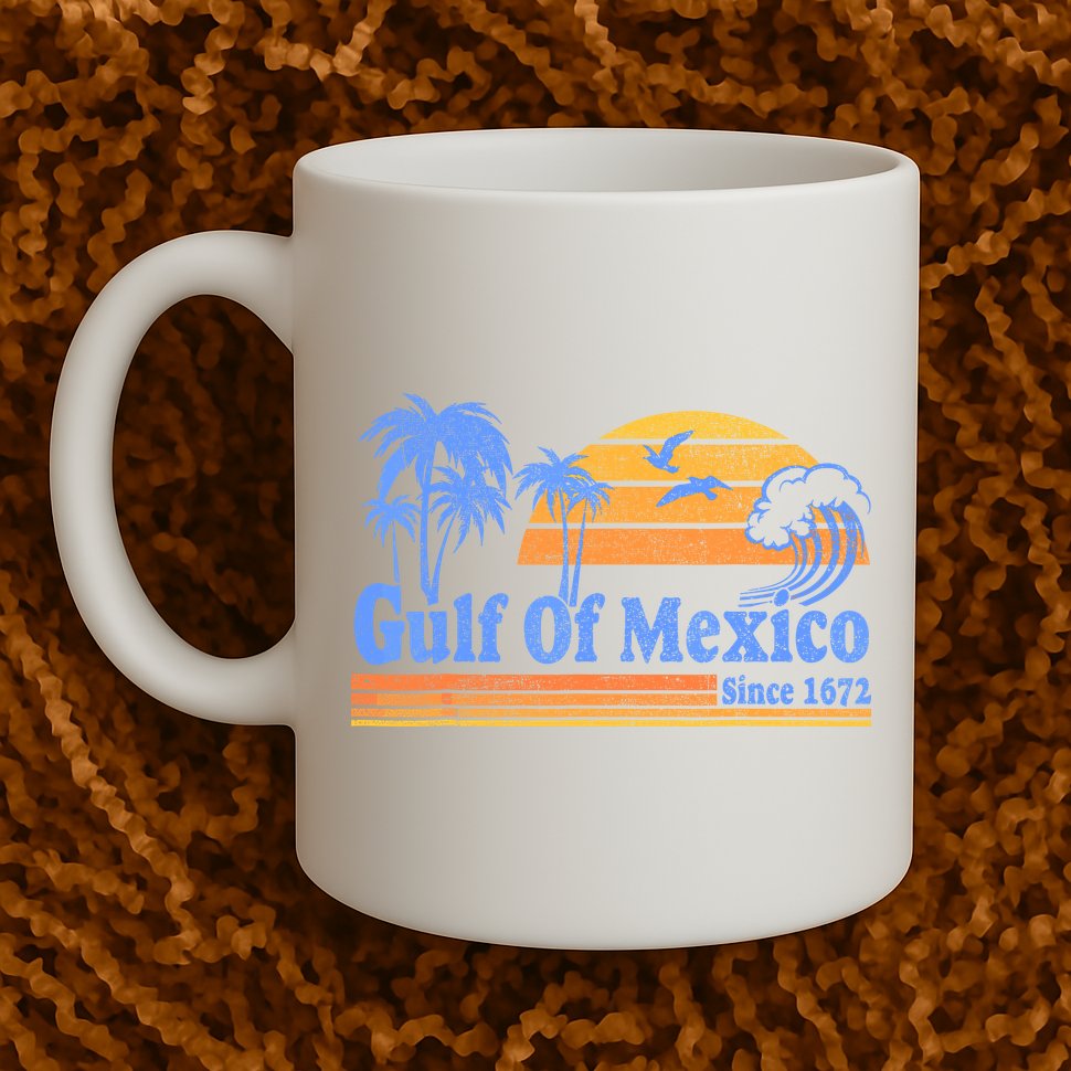 Gulf Of Mexico Since 1672 Retro Vintage Beach Mug