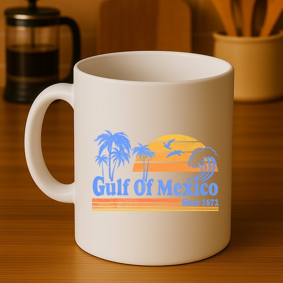 Gulf Of Mexico Since 1672 Retro Vintage Beach Mug