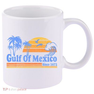 Gulf Of Mexico Since 1672 Retro Vintage Beach 11oz C Handle Ceramic Mug
