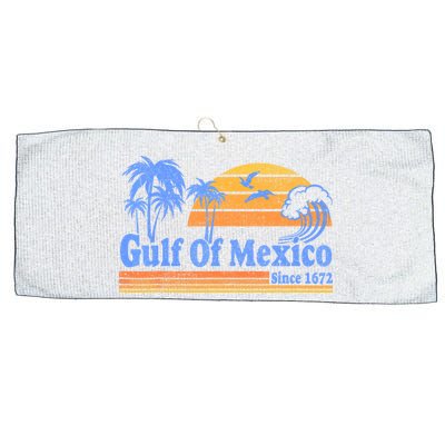 Gulf Of Mexico Since 1672 Retro Vintage Beach Large Microfiber Waffle Golf Towel