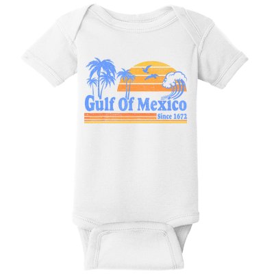 Gulf Of Mexico Since 1672 Retro Vintage Beach Baby Bodysuit
