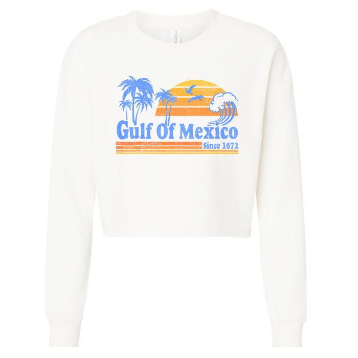 Gulf Of Mexico Since 1672 Retro Vintage Beach Cropped Pullover Crew