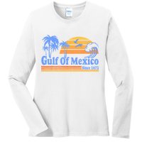 Gulf Of Mexico Since 1672 Retro Vintage Beach Ladies Long Sleeve Shirt