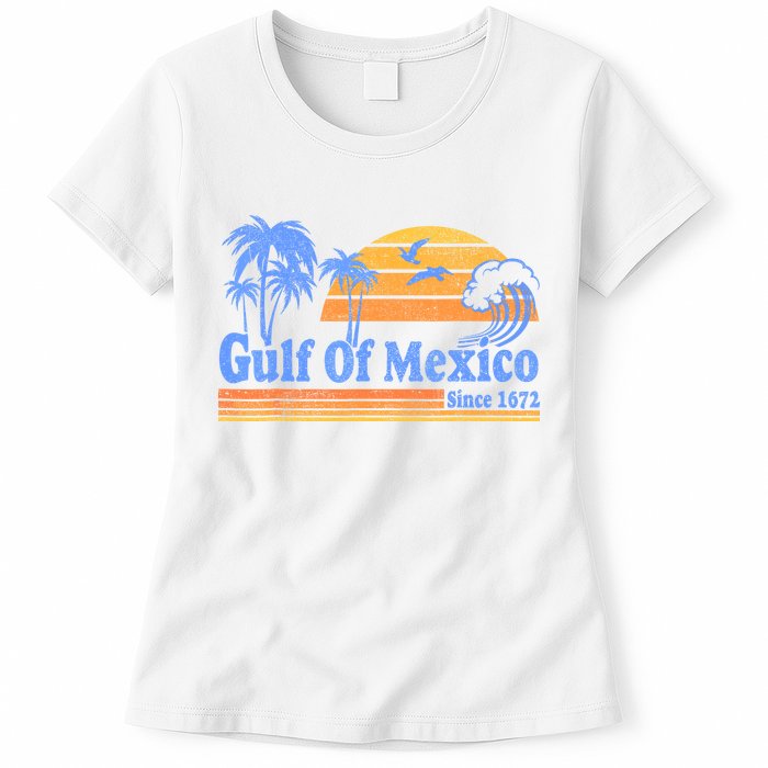 Gulf Of Mexico Since 1672 Retro Vintage Beach Womens T-Shirt