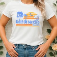 Gulf Of Mexico Since 1672 Retro Vintage Beach Womens T-Shirt