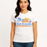 Gulf Of Mexico Since 1672 Retro Vintage Beach Womens T-Shirt