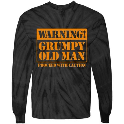 Grumpy Old Man For Grandfathers Dads Fathers Day Tie-Dye Long Sleeve Shirt