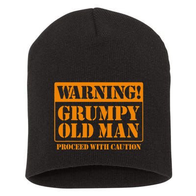 Grumpy Old Man For Grandfathers Dads Fathers Day Short Acrylic Beanie
