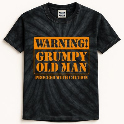 Grumpy Old Man For Grandfathers Dads Fathers Day Kids Tie-Dye T-Shirt