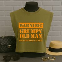 Grumpy Old Man For Grandfathers Dads Fathers Day Garment-Dyed Women's Muscle Tee