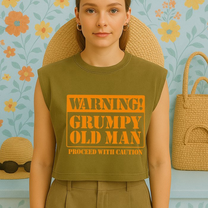 Grumpy Old Man For Grandfathers Dads Fathers Day Garment-Dyed Women's Muscle Tee