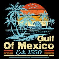 Gulf Of Mexico Forever Retro Vintage Beach Gulf Est 1550 .Png Bucket Hat