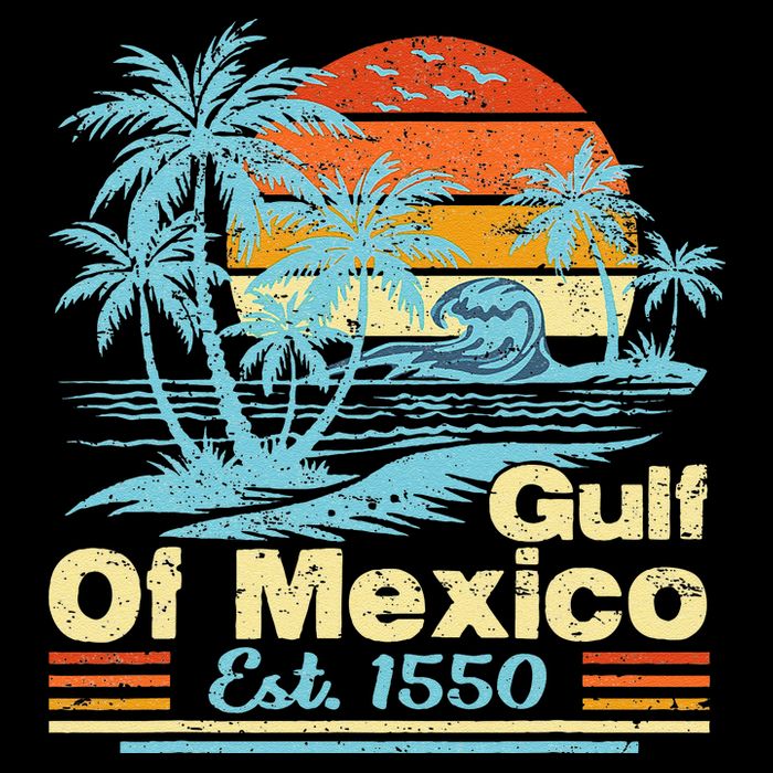 Gulf Of Mexico Forever Retro Vintage Beach Gulf Est 1550 .Png Bucket Hat