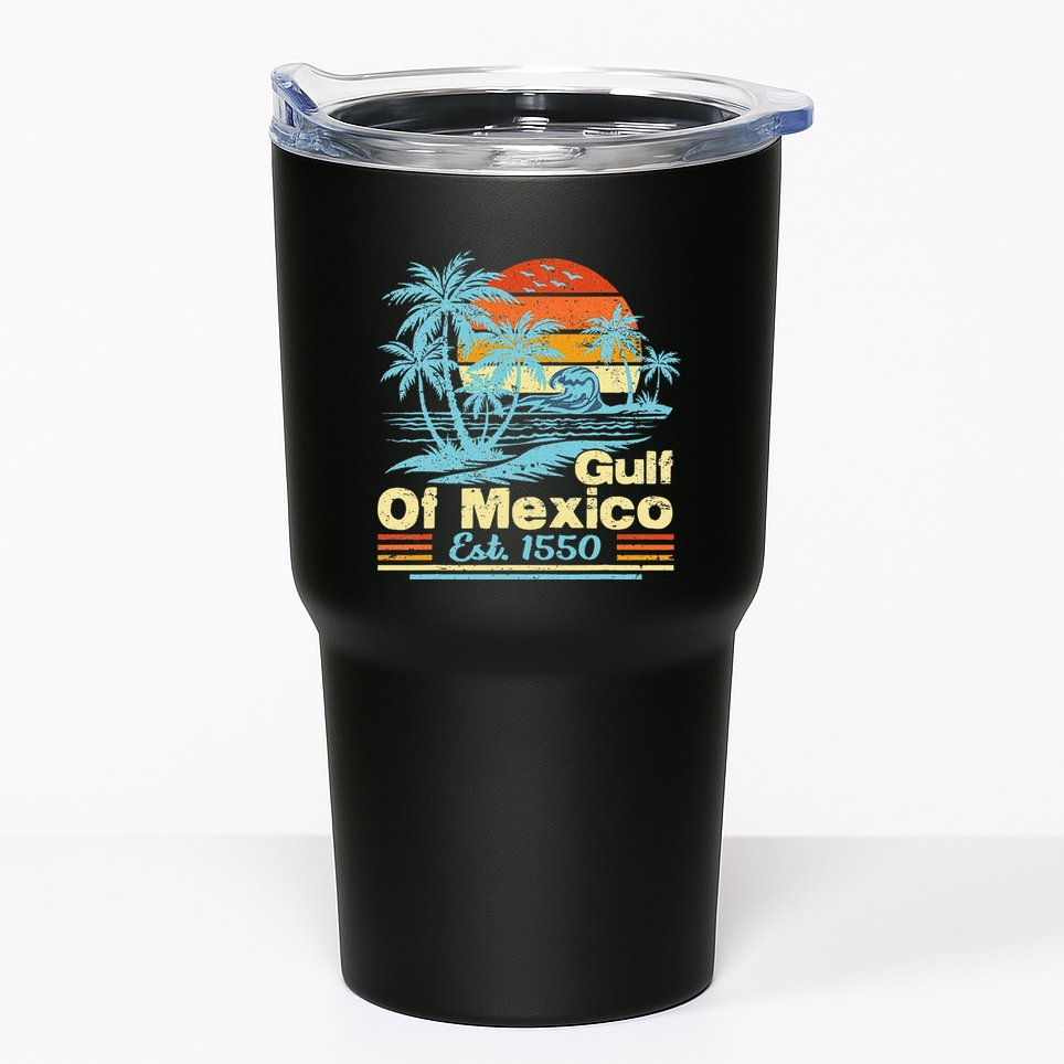 Gulf Of Mexico Forever Retro Vintage Beach Gulf Est 1550 .Png Tumbler