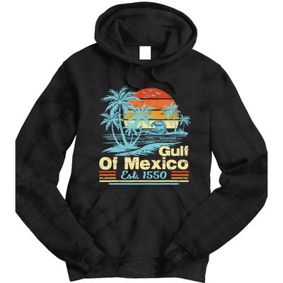 Gulf Of Mexico Forever Retro Vintage Beach Gulf Est 1550 .Png Tie Dye Hoodie