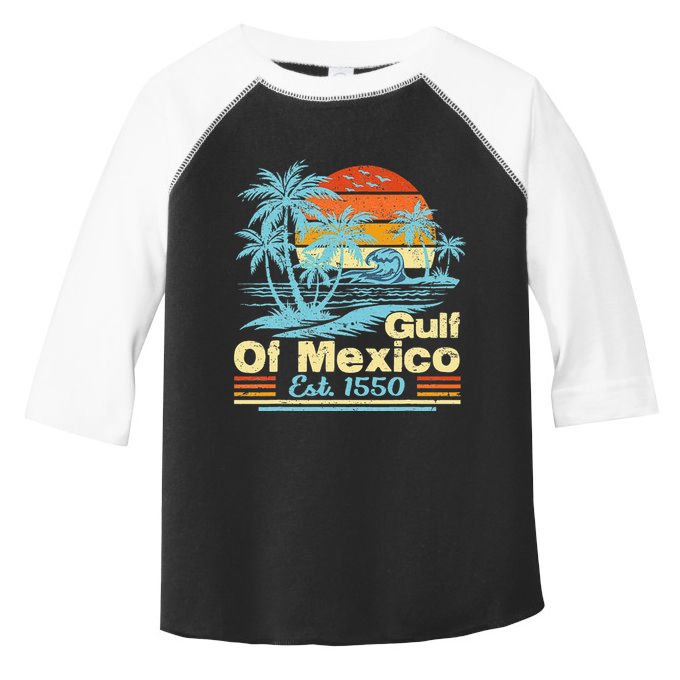 Gulf Of Mexico Forever Retro Vintage Beach Gulf Est 1550 .Png Toddler Fine Jersey T-Shirt