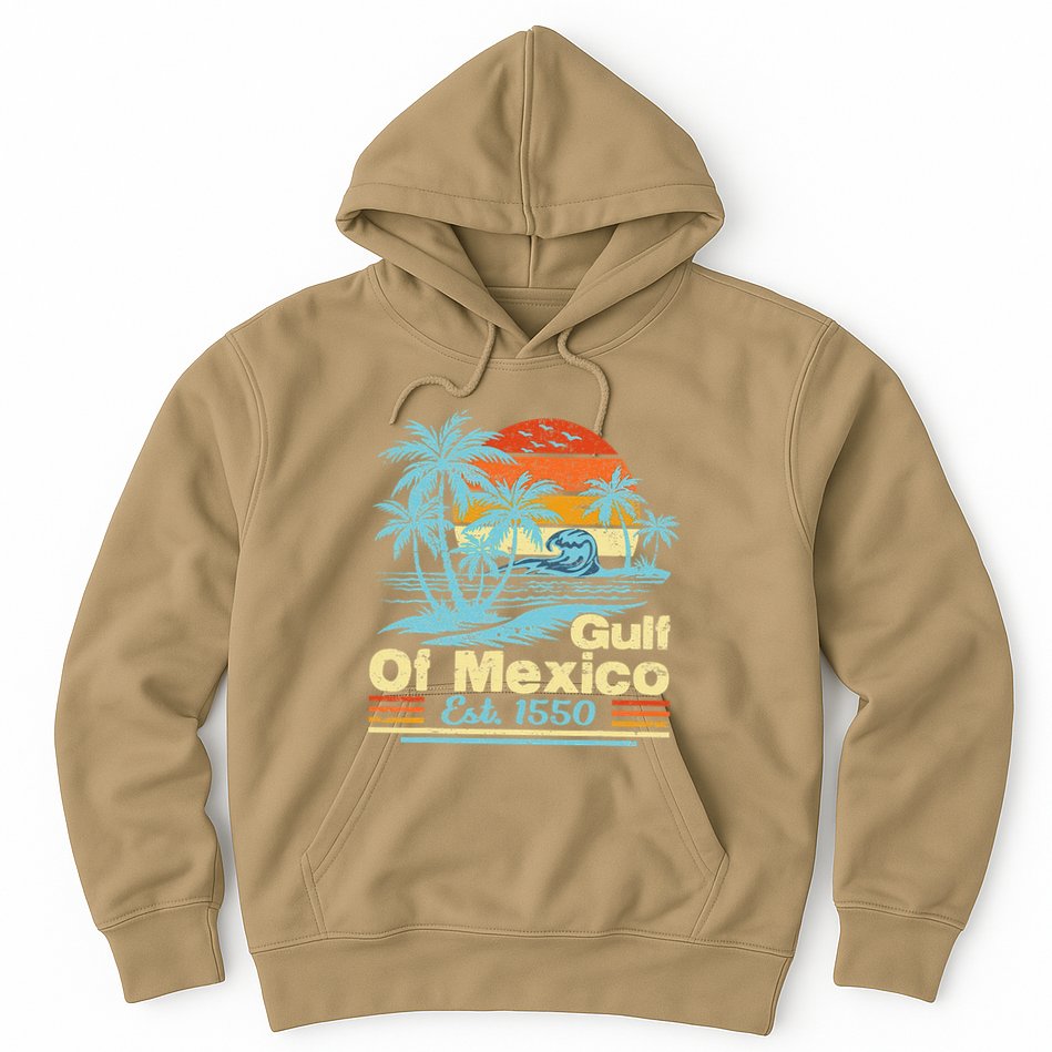 Gulf Of Mexico Forever Retro Vintage Beach Gulf Est 1550 .Png Hoodie