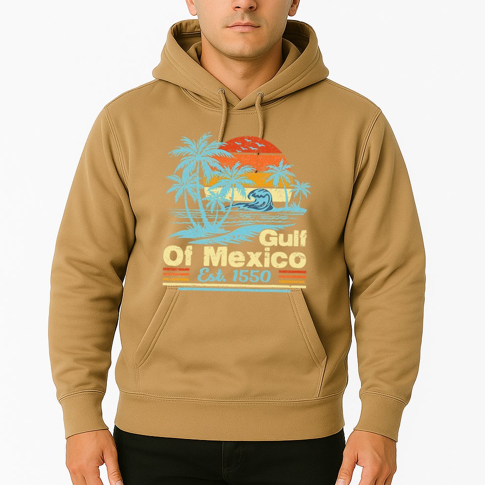 Gulf Of Mexico Forever Retro Vintage Beach Gulf Est 1550 .Png Hoodie