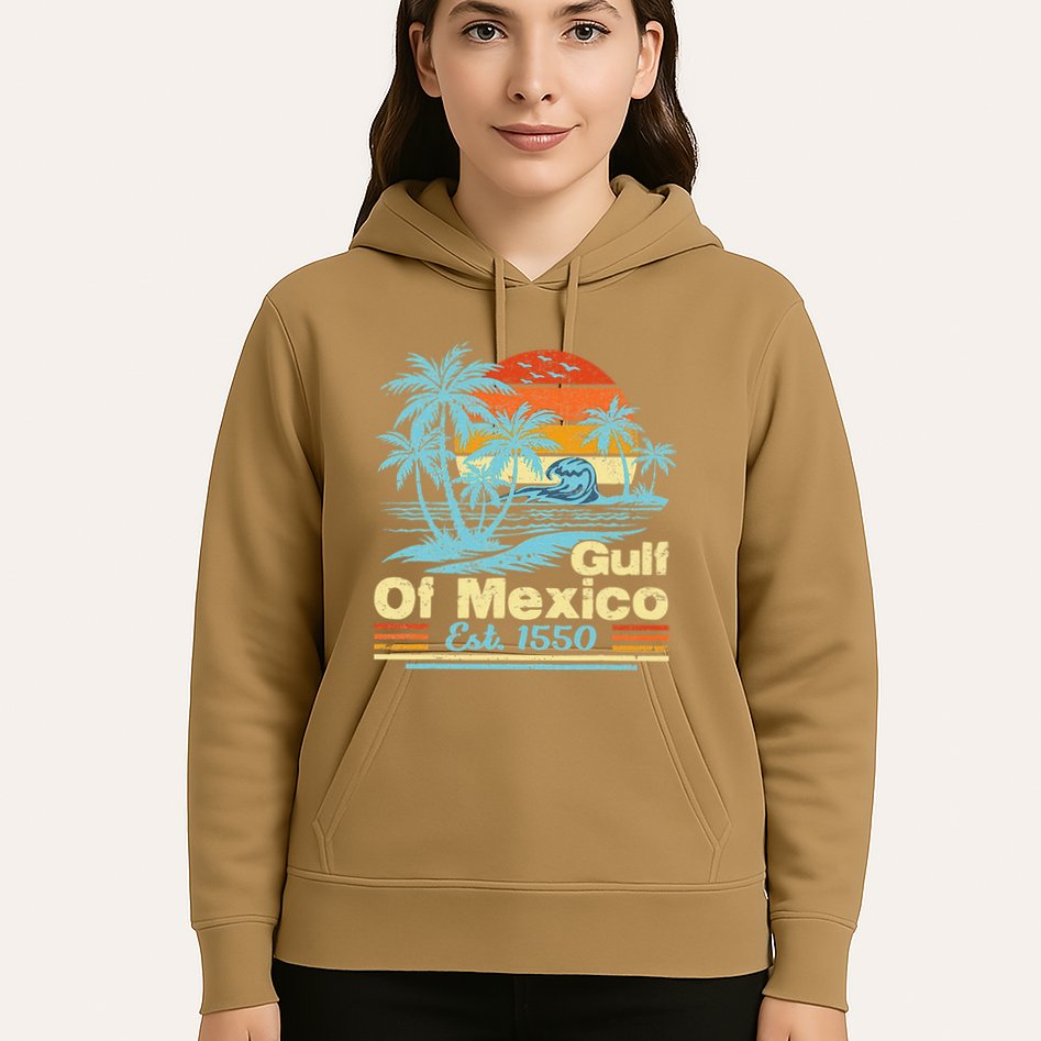 Gulf Of Mexico Forever Retro Vintage Beach Gulf Est 1550 .Png Hoodie