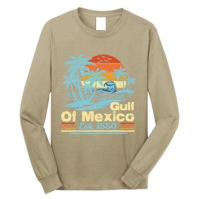 Gulf Of Mexico Forever Retro Vintage Beach Gulf Est 1550 .Png Long Sleeve Shirt