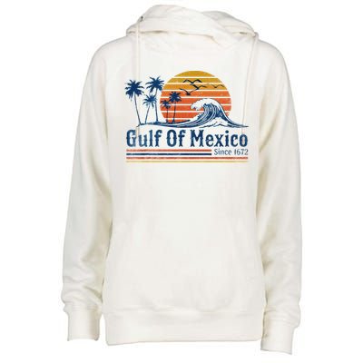 Gulf Of Mexico Since 1672 Retro Vintage Beach Womens Funnel Neck Pullover Hood