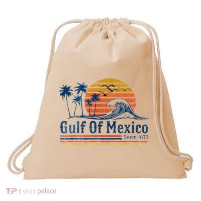 Gulf Of Mexico Since 1672 Retro Vintage Beach Drawstring Bag