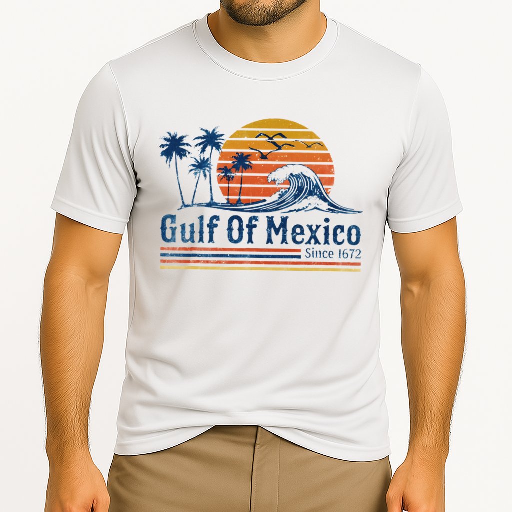 Gulf Of Mexico Since 1672 Retro Vintage Beach Cooling Performance Crew T-Shirt