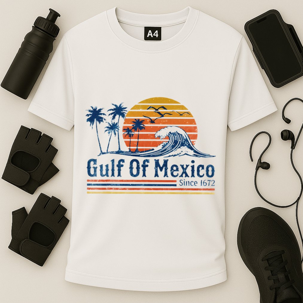 Gulf Of Mexico Since 1672 Retro Vintage Beach Cooling Performance Crew T-Shirt