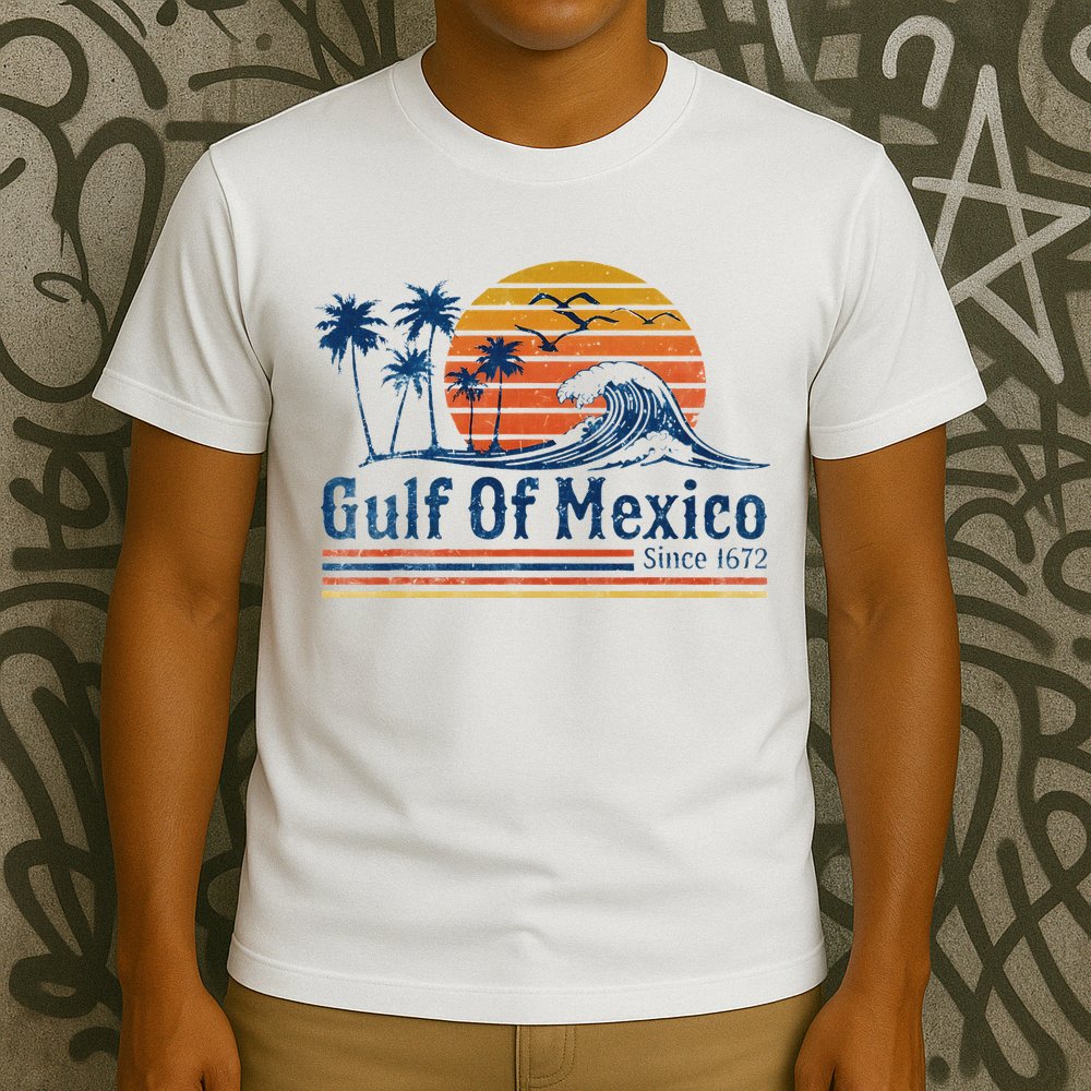 Gulf Of Mexico Since 1672 Retro Vintage Beach T-Shirt