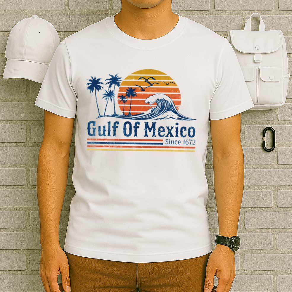 Gulf Of Mexico Since 1672 Retro Vintage Beach T-Shirt