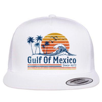 Gulf Of Mexico Since 1672 Retro Vintage Beach Flatbill Hat