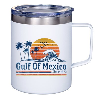 Gulf Of Mexico Since 1672 Retro Vintage Beach 12oz Stainless Steel Coffee Mug