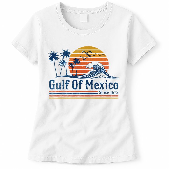 Gulf Of Mexico Since 1672 Retro Vintage Beach Womens T-Shirt
