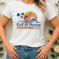 Gulf Of Mexico Since 1672 Retro Vintage Beach Womens T-Shirt